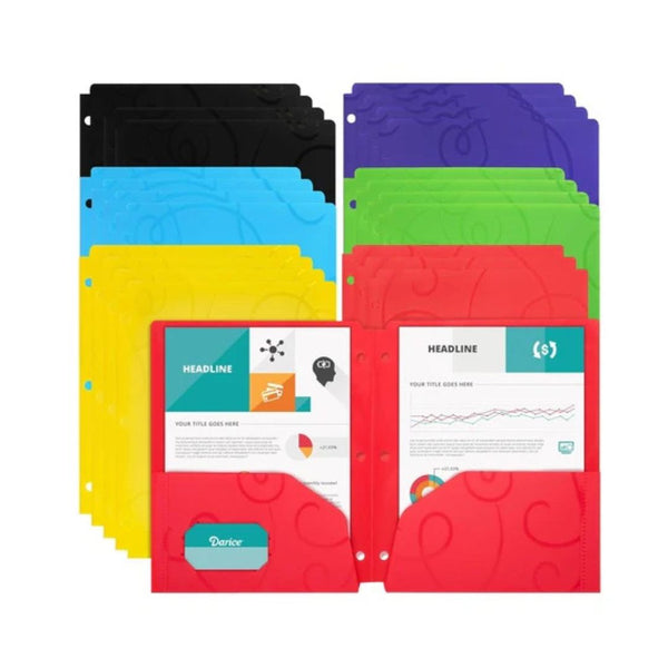 24-Pack 2-Pocket Colored School Folders