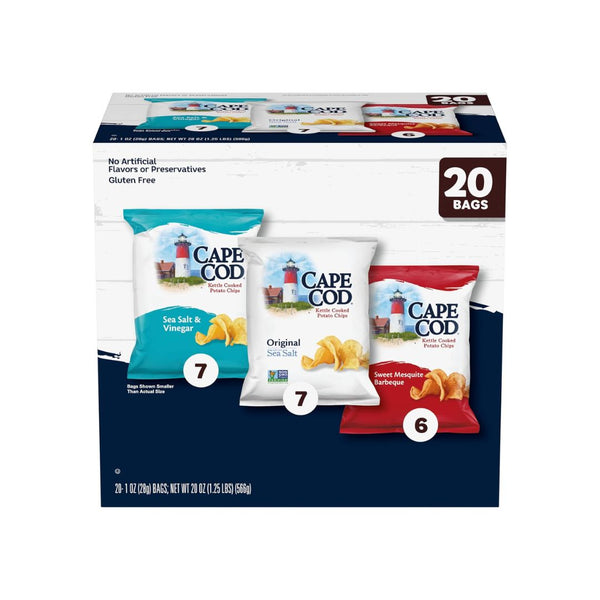 20 Bag Variety Pack Of Cape Cod Potato Chips
