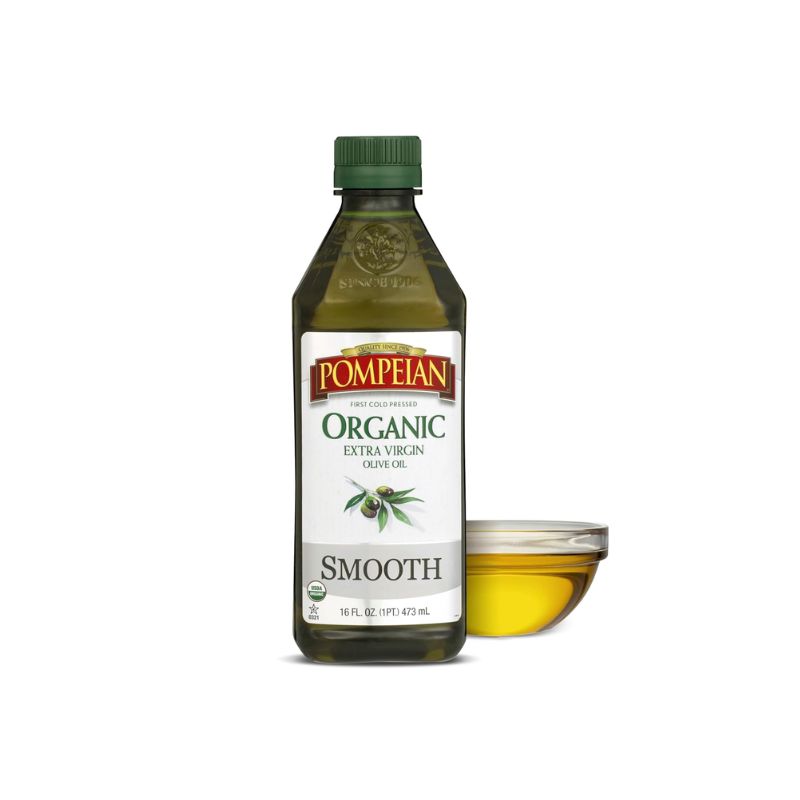 Pompeian USDA Organic Smooth Extra Virgin Olive Oil, 16 Fl Oz