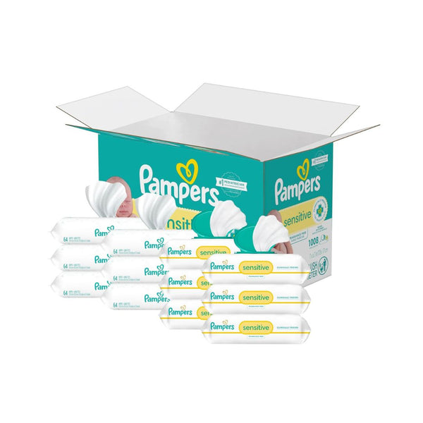 12 Pack Pampers Sensitive Baby Wipes 1,008 CT