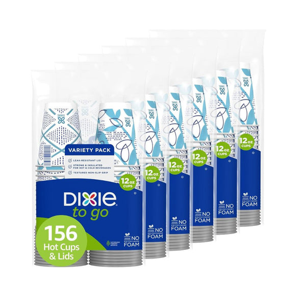 312 Dixie To Go 12oz Paper Coffee Cups with Lids + $15 Amazon Credit