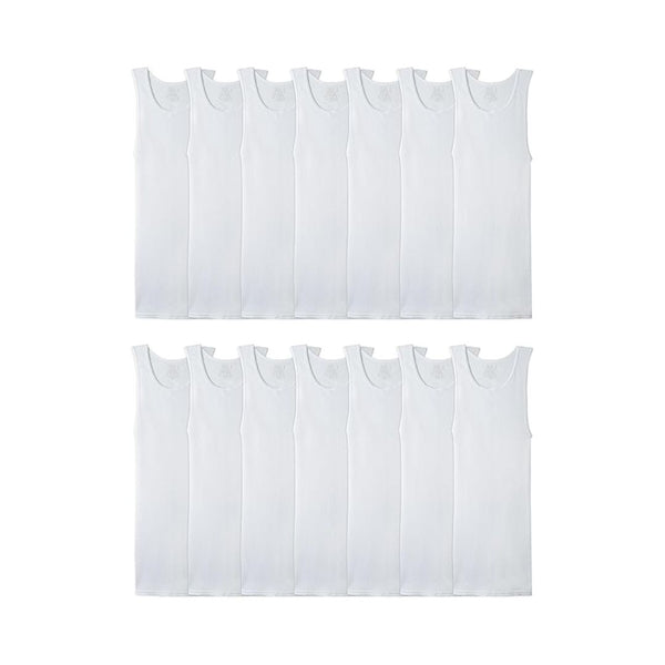 14-Pack Fruit of the Loom Men’s Sleeveless Tank Undershirts
