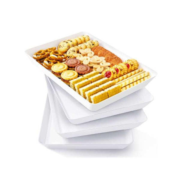 4 Pack Reusable Plastic Serving Trays