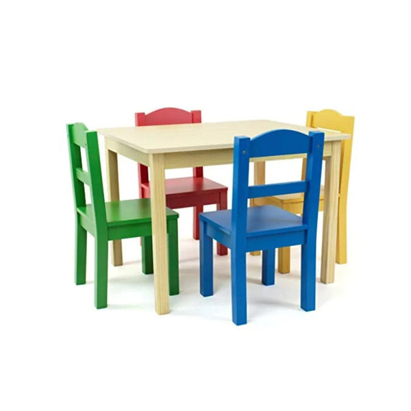 Humble Crew Kids Wooden Table and 4 Chairs Set