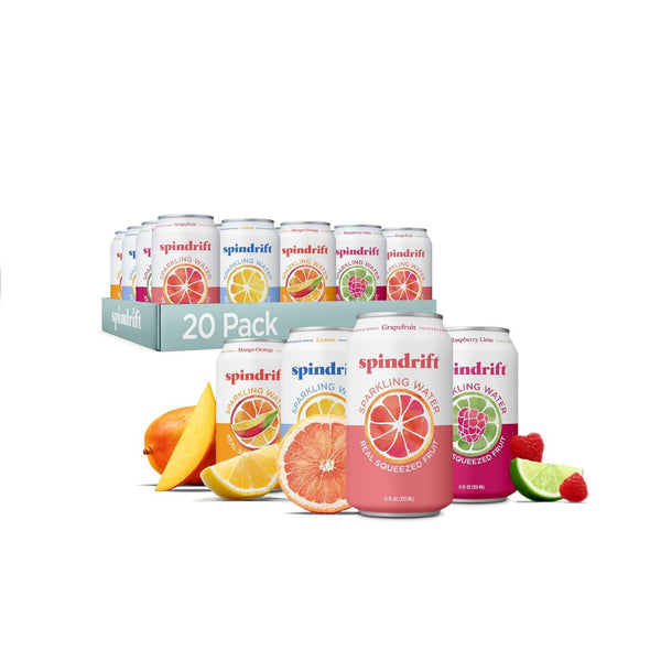 20-Pack Spindrift Sparkling Water, 4 Flavor Variety Pack