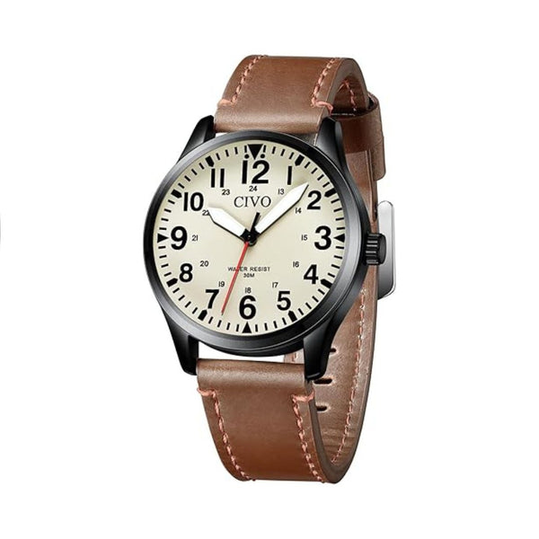 Men's Leather Wrist Watch