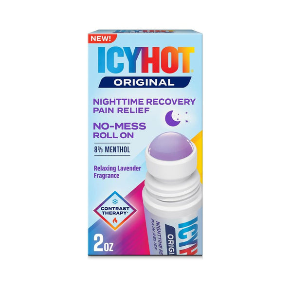 Icy Hot Original Pain Relief Nighttime Recovery No-Mess Roll-On Applicator