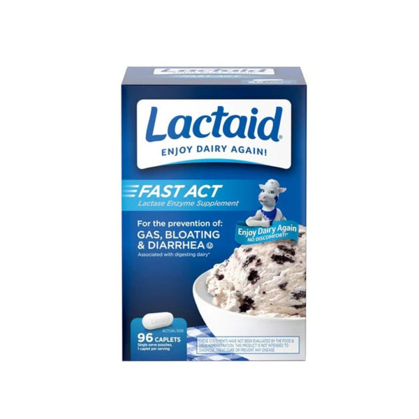 96 Lactaid Fast Act Lactose Intolerance Caplets