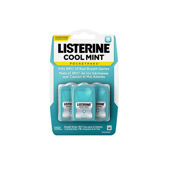 3-Pack Listerine PocketPaks Cool Mint Breath Strips