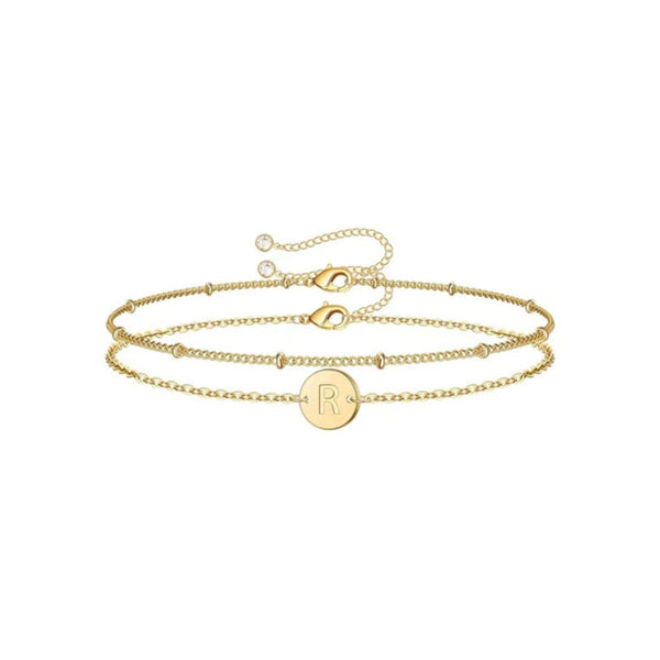 14K Gold-Plated Initial Beaded Bracelets