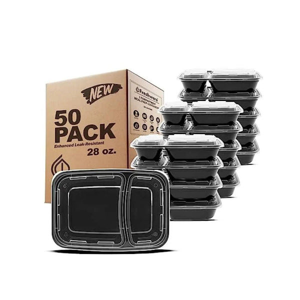 50-Pack 28 oz Food Storage Containers with Lids