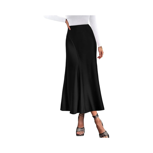 High Waisted Satin A-Line Maxi Skirt (8 Colors!)
