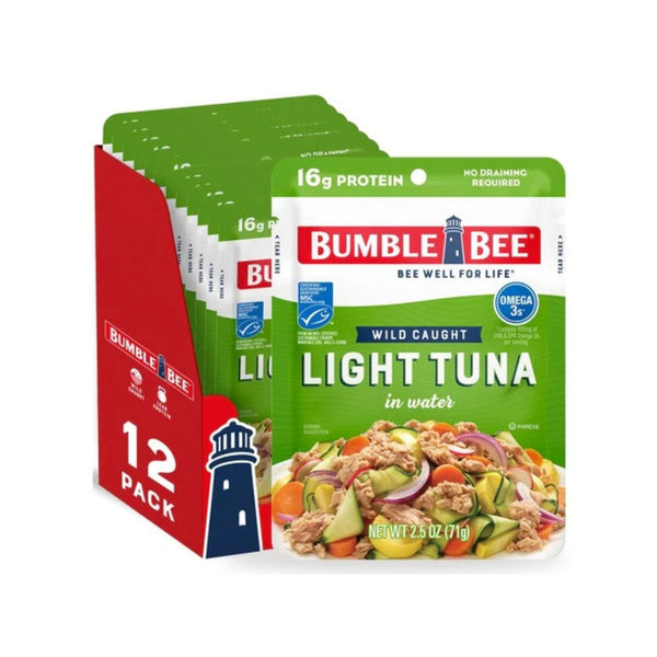 12 Pouches Bumble Bee Chunk Light Tuna in Water
