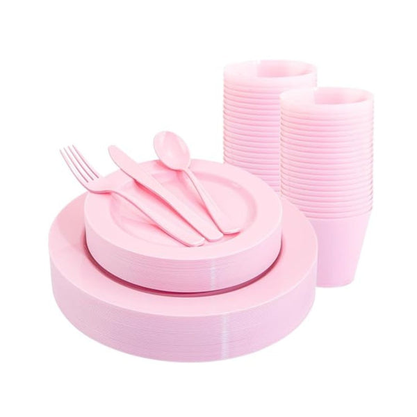 150 Piece Disposable Plastic Dinnerware Set