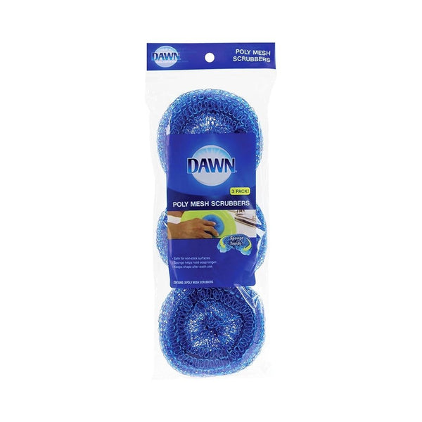 3-Pack Dawn Non-Scratch Poly Mesh Round Scrubber Sponges