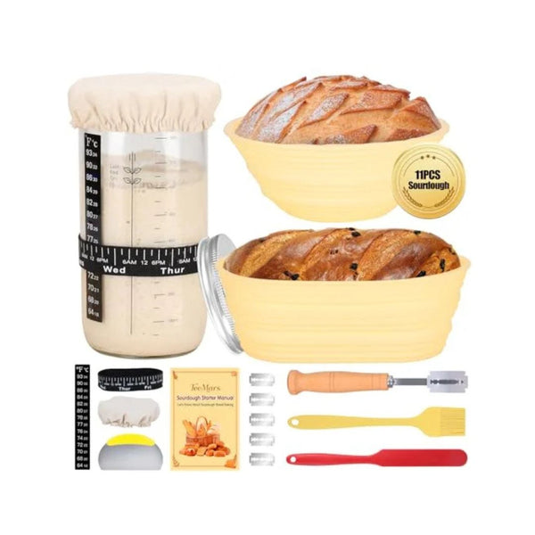 Sourdough Starter Kit 34 oz with 2 Baskets