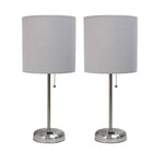 2-Pack Sleek and Slender Brushed Steel Table Lamp – simplexdeals