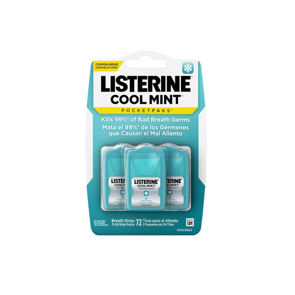 3-Pack Listerine PocketPaks Cool Mint Breath Strips