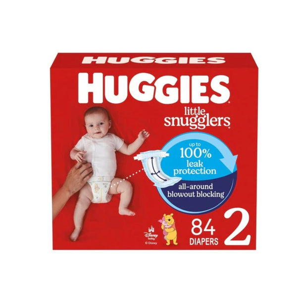 84 Size 2 Huggies Little Snugglers Baby Diapers