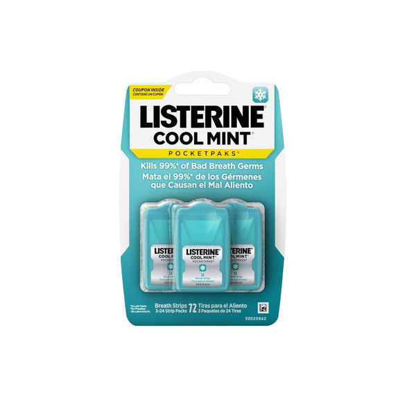 3-Pack Listerine PocketPaks Cool Mint Breath Strips