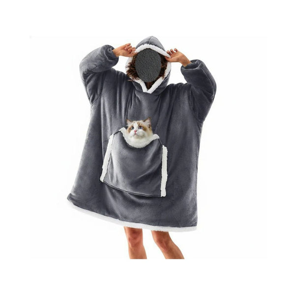 Oversized Sherpa Wearable Blanket Hoodie with Pocket