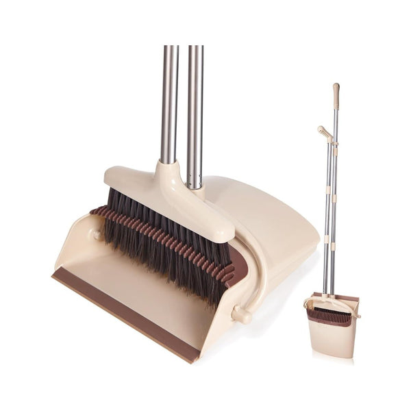 Broom and Dustpan Set with Long Handle