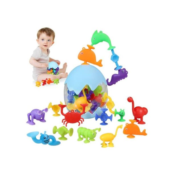 30 Piece Silicone Suction Cup Bath Toys Set