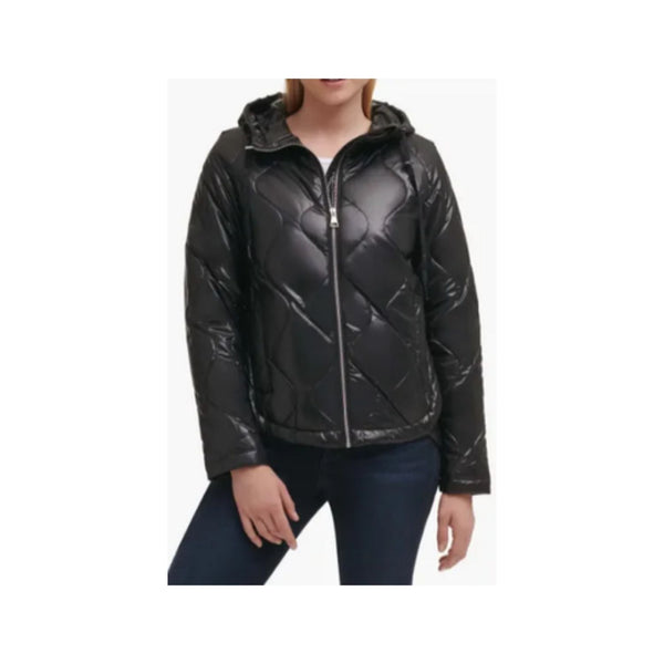 Karl Lagerfeld Water-Resistant Hooded Quilted Jacket