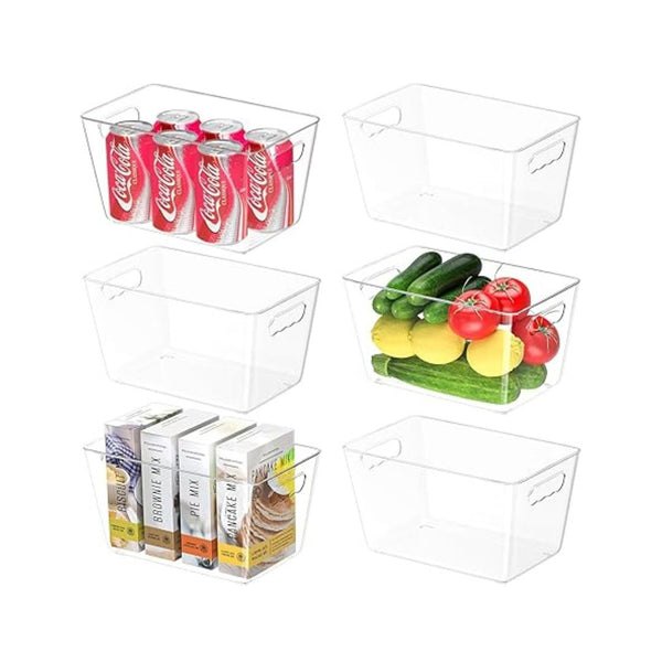 6-Pack Clear BPA-Free Storage Bins