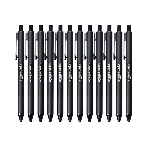 12-Pack Amazon Basics Black Ballpoint Pens