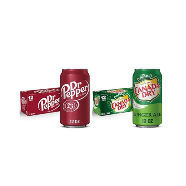 24 Cans Of Canada Dry Ginger Ale Or Dr Pepper