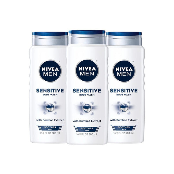 3-Pack NIVEA MEN Sensitive Body Wash with Bamboo Extract