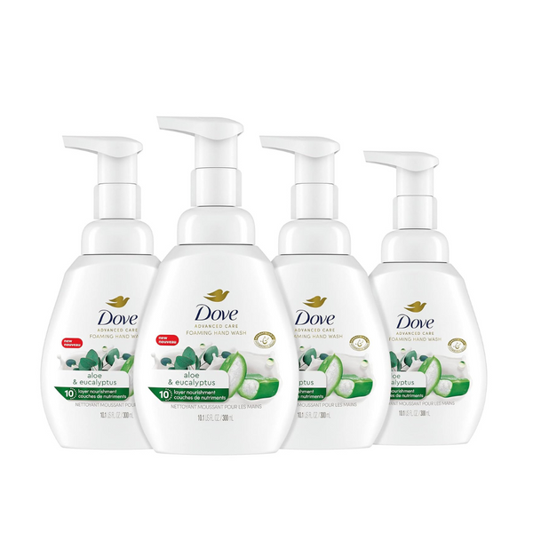 4 Bottles of Dove Foaming Hand Wash Aloe & Eucalyptus