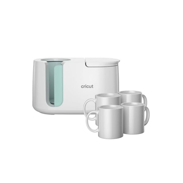 Cricut Mug Press + 4 Blank Mugs Bundle