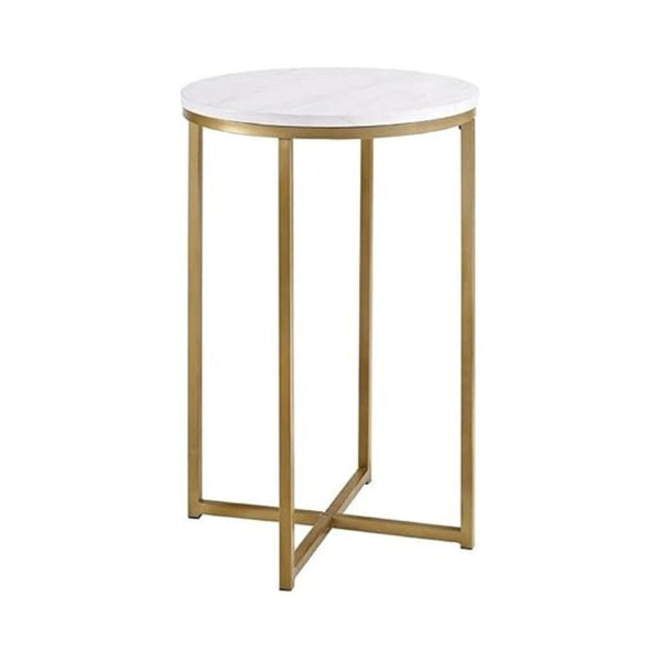 Walker Edison Cora Faux Marble Accent Table