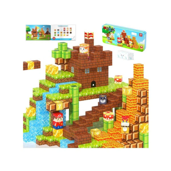 40 Magnetic Building Blocks Travel Tin Set