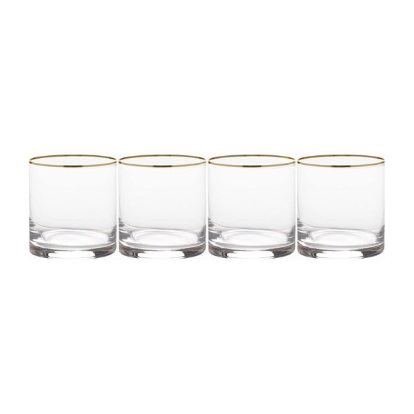 4-Pack Mikasa Julie Gold Double Old Fashioned Rocks Glass