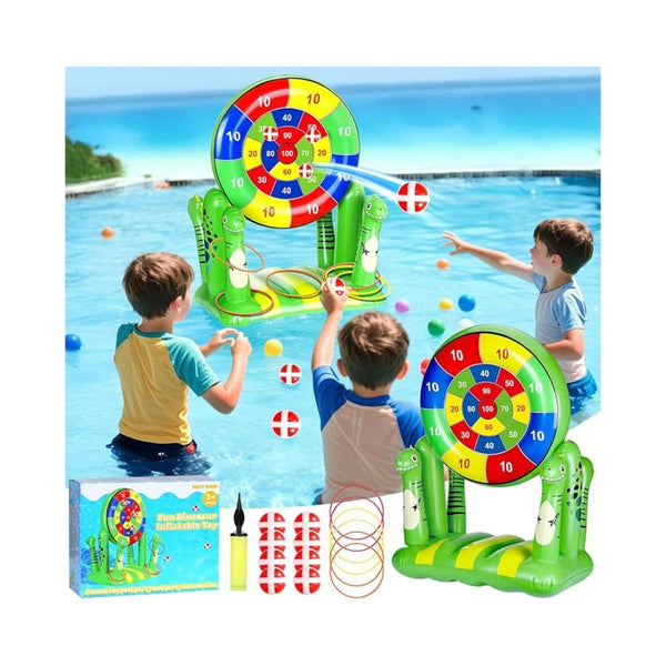 2-in-1 Pool Floating Dart Board & Toss Ring Set
