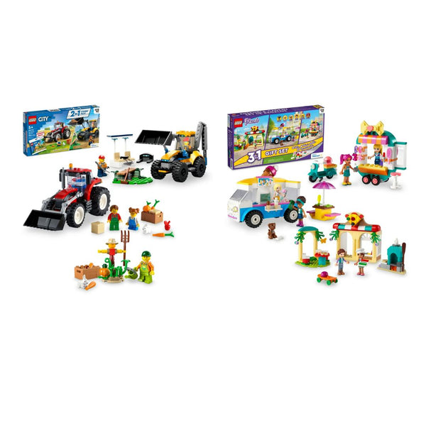 LEGO Friends Play Day Gift Set Or Lego 2 in 1 Tractor and Construction Digger Building Toy Set