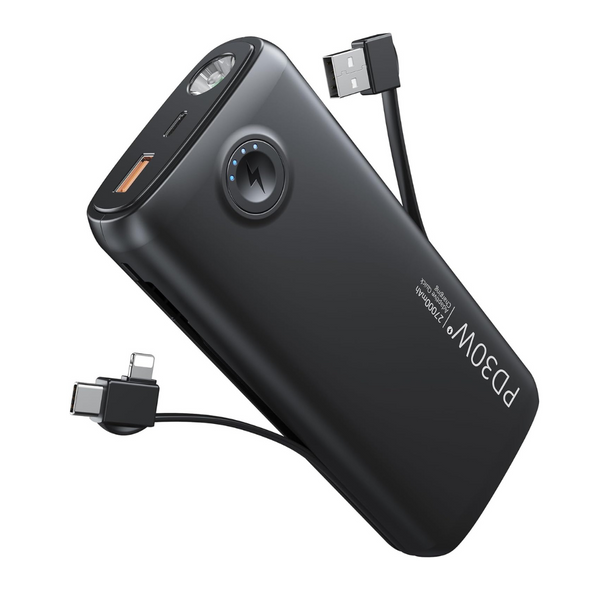 27000mAh Fast Charging Power Bank with Built in Cables