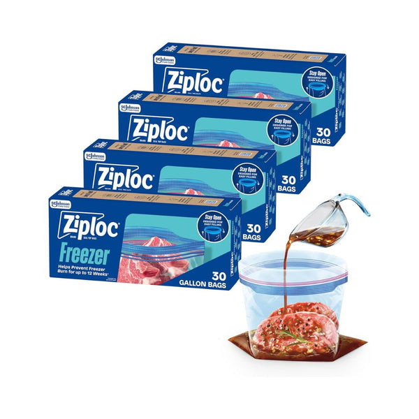 30-Count Ziploc Gallon Food Storage Freezer Bags,