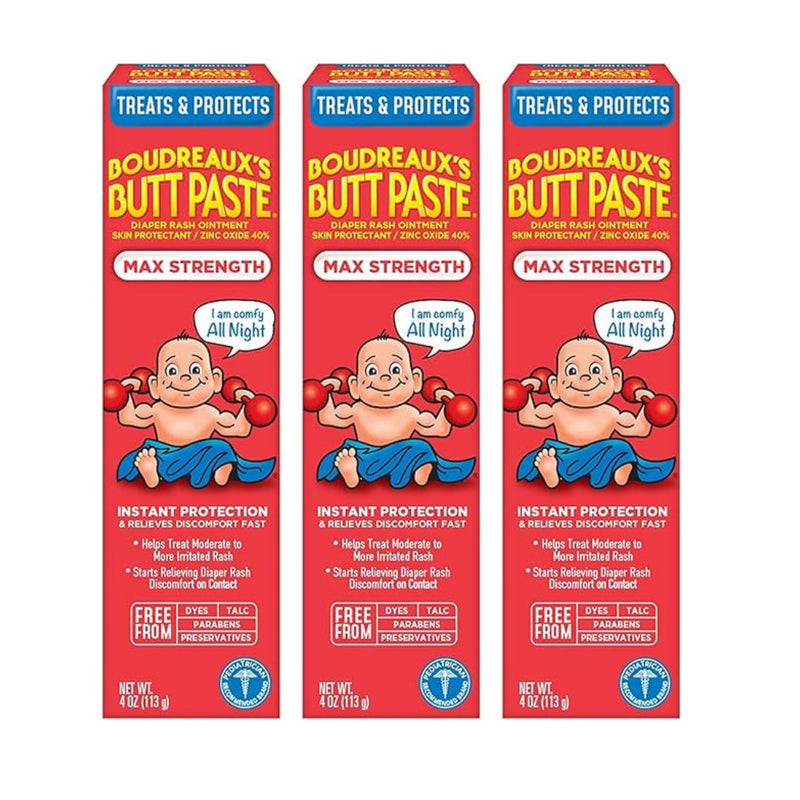 3 Pack Boudreaux's Butt Paste Maximum Strength Diaper Rash Cream