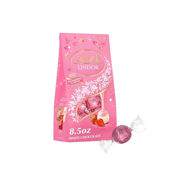 Lindt Strawberries and Cream White Chocolate Truffles Bag