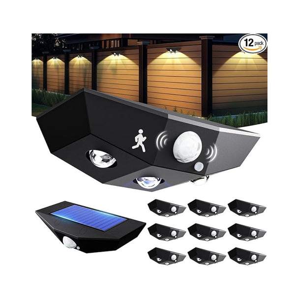 12 Pack Solar Motion Sensor Fence Lights