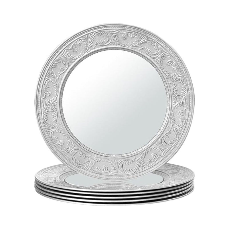 Set of 6 Silver Charger Plates