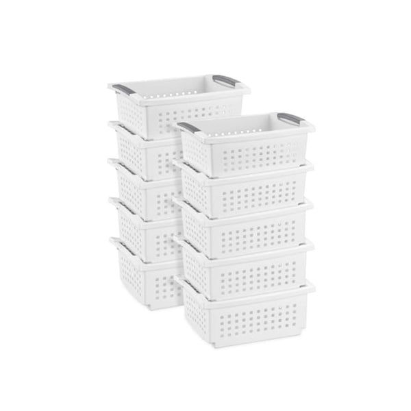 10 Pack Sterilite Medium Stackable Storage Baskets