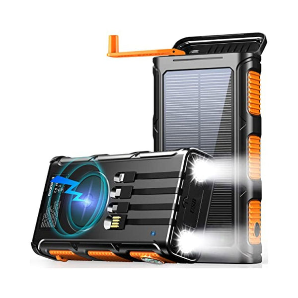 45800mAh Power Bank Wireless Solar Charger Hand Crank