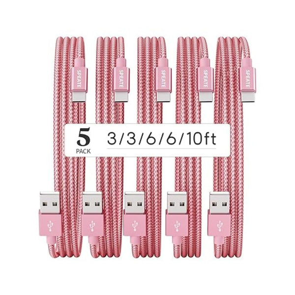 5-Pack USB to USB C Cable