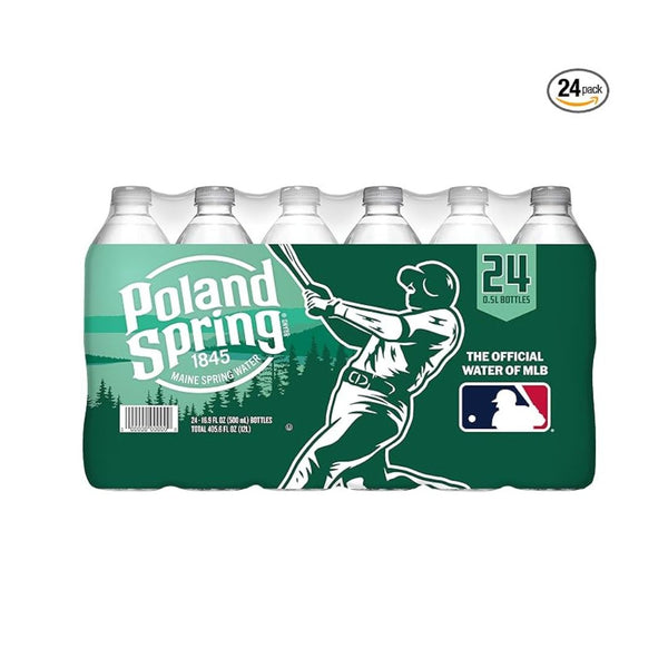 24-Pack Poland Spring Natural Spring Water Bottles