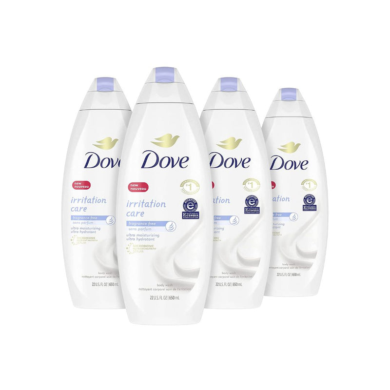 4 Bottles of Dove Irritation Care Body Wash